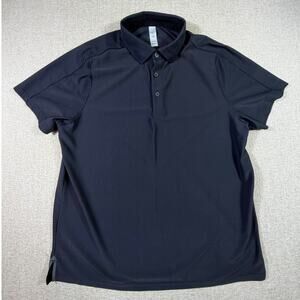 Rhone Men's L Performance Golf Black 3 Button Short Sleeve Polo Shirt Active